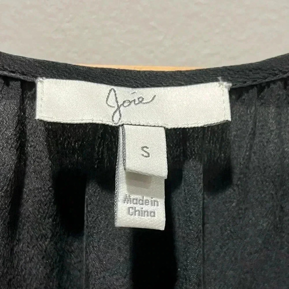 JOIE 100% Silk Black Sleeveless Wrap Drawstring Waist Dress Size S - Picture 5 of 7